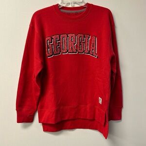Pressbox Georgia Bulldogs Puff Embroidered Sweatshirt